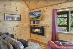An improvise fire place on the wall